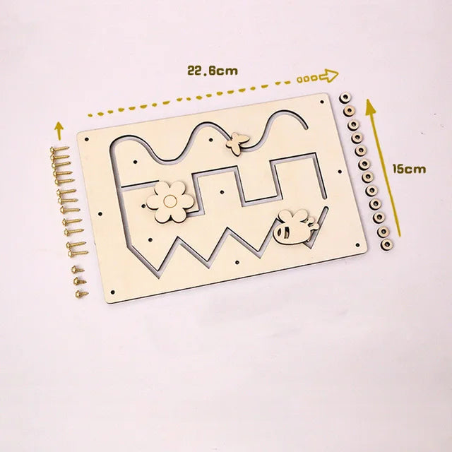 Busy Board Montessori en Bois — Éveil Sensoriel Bébé 1-3 ans