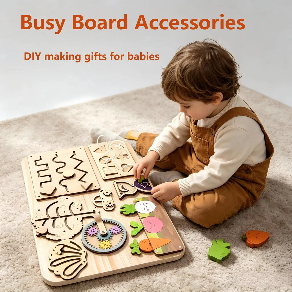Busy Board Montessori en Bois — Éveil Sensoriel Bébé 1-3 ans